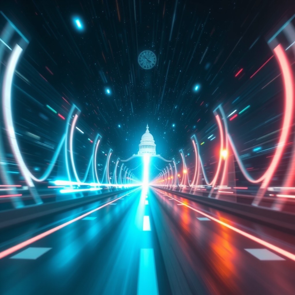 create a light speed travel front view  first person view also instead of stars